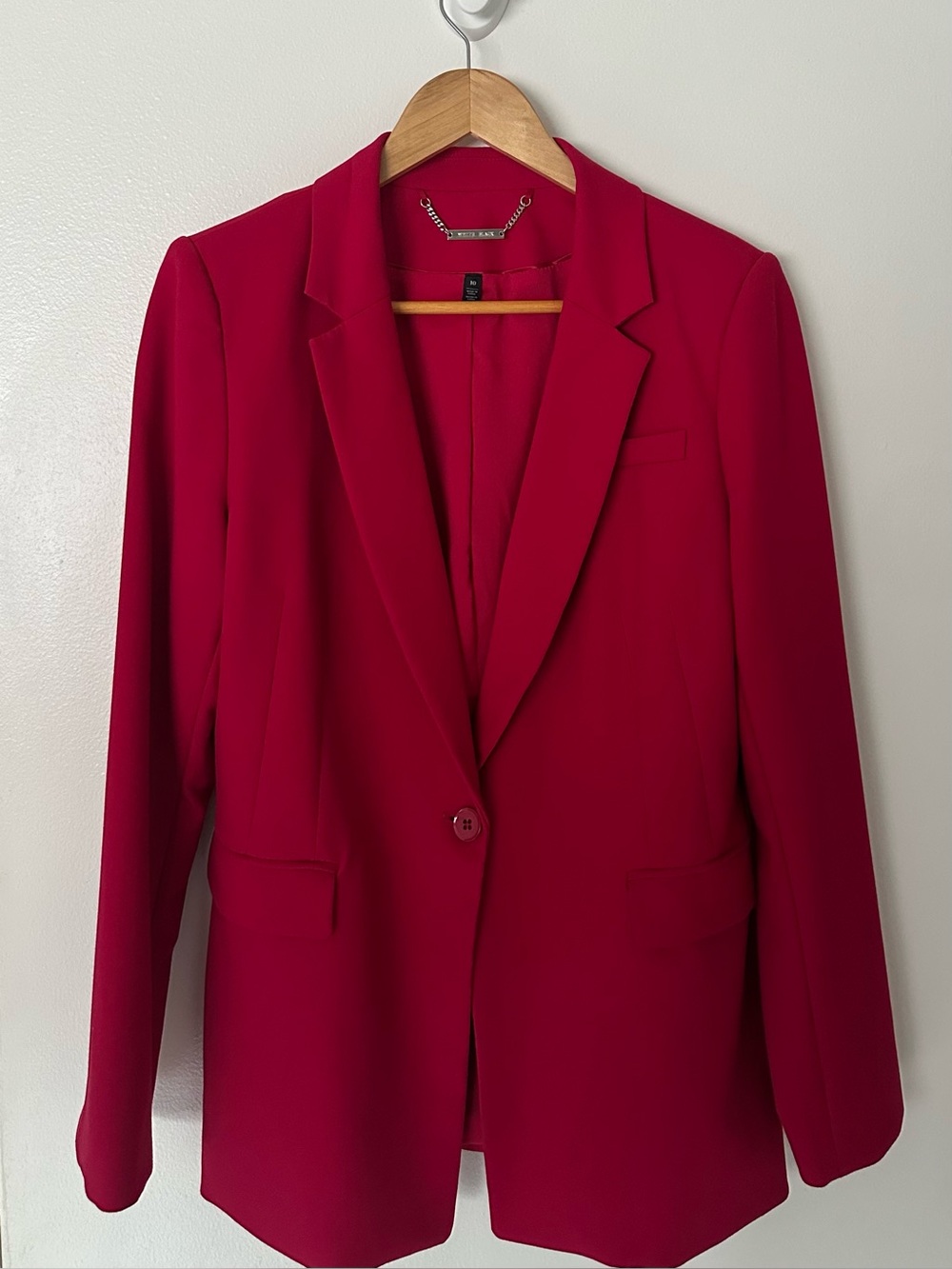 WHBM Women's Red Blazer Jacket - Classic Tailored Style